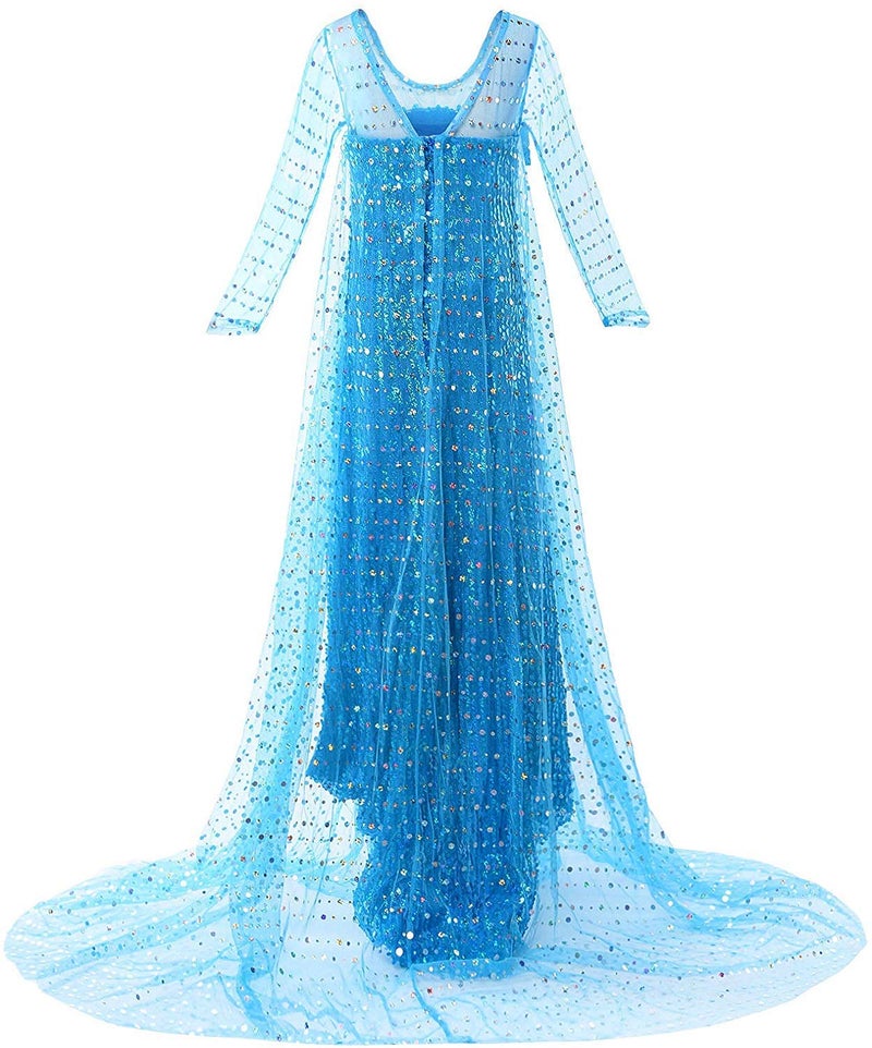 JerrisApparel Girls Princess Costume Birthday Party Christmas Fancy Dress up (4T, Blue with Accessories) - Image 2